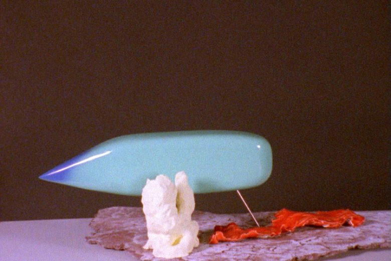 AEOLIAN PROCESSES #1, #2 16mm film transferred to video, wooden panel, paint , perspex , (#1) 10min. 30sec. , (#2) 6min. 36sec. 2012 . Installation view at CCA Kitakyushu , Japan, 2013